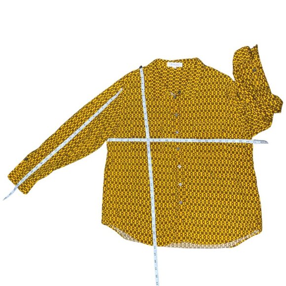 Vince Camuto Women's Chain Link Geometric Blouse Top Vintage Business Casual XL - Picture 4 of 7